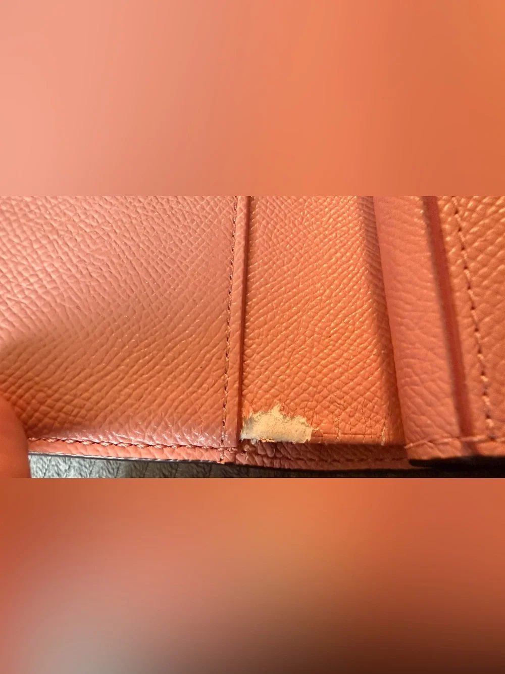 READ Coach Blush Pink Pebbled Leather Snap Wallet Crossgrain